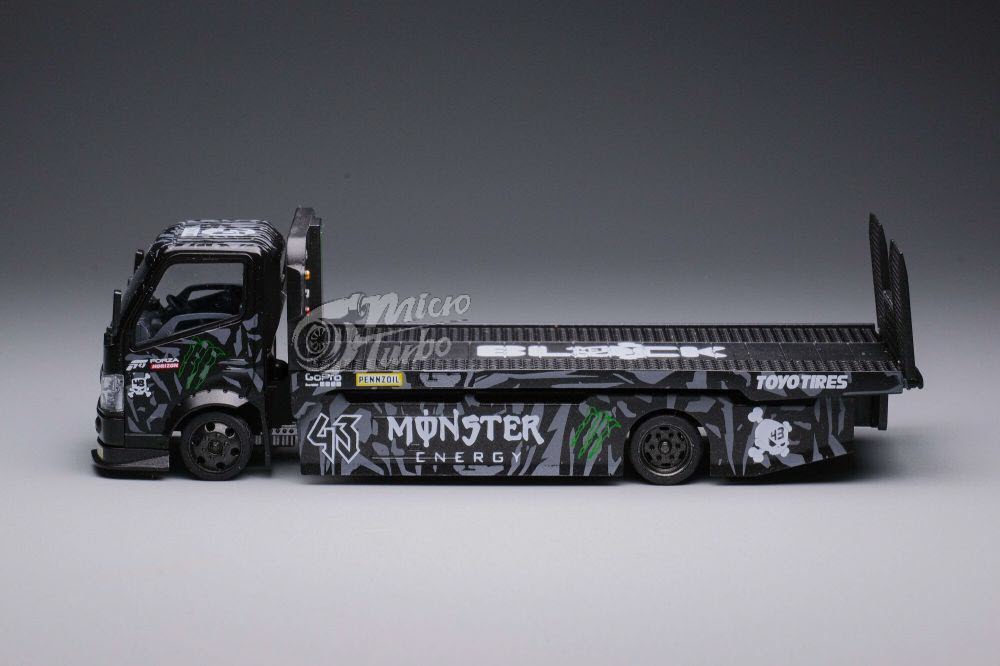 Ready to ship Microturbo H300 Custom Flatbed Tow Truck-Monster Energy