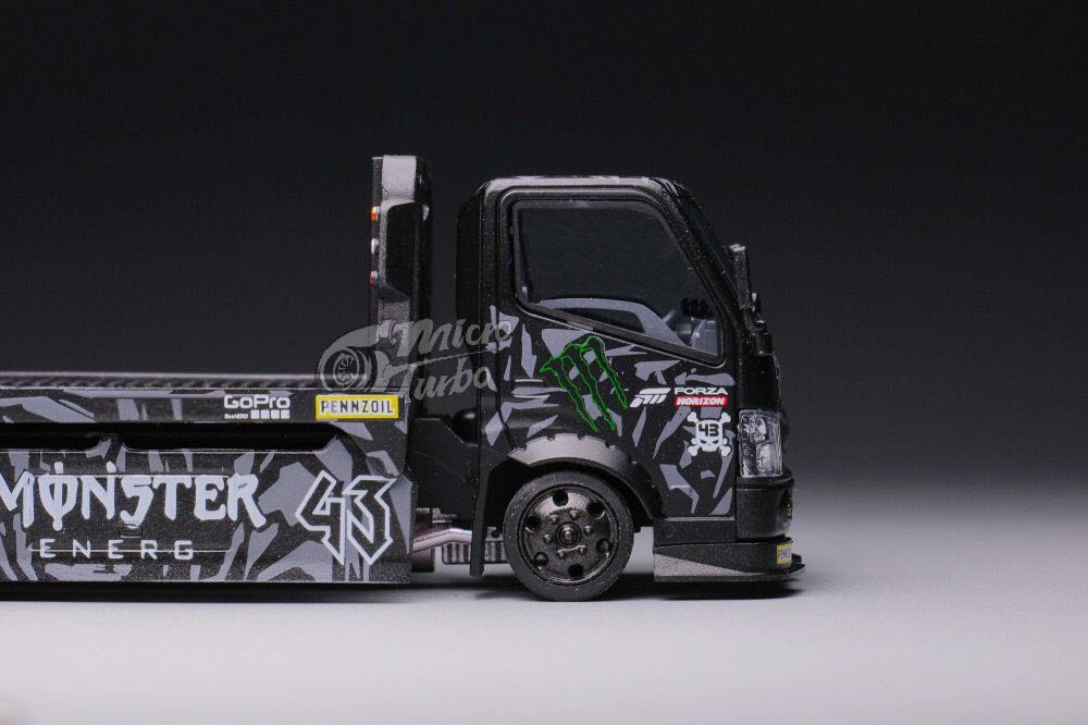 Ready to ship Microturbo H300 Custom Flatbed Tow Truck-Monster Energy